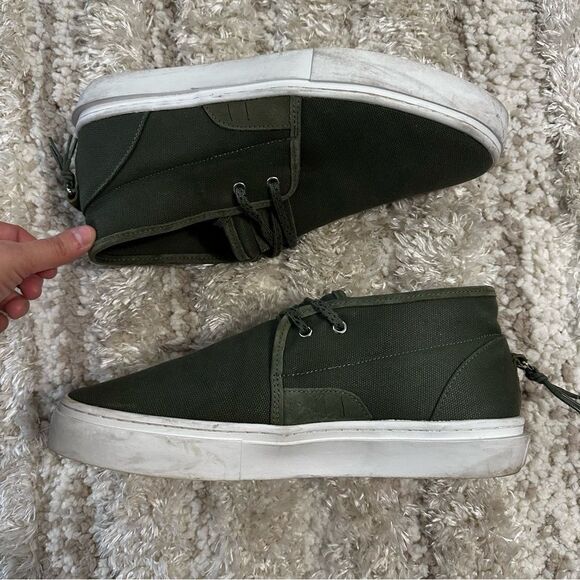 Clear Weather Lace Up Green Canvas Docksider Sneakers Size Mens 9.5 Women’s 11 - Picture 1 of 8
